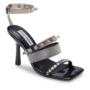 STEVE MADDEN BLACK SPIKE HEELS SHOES
